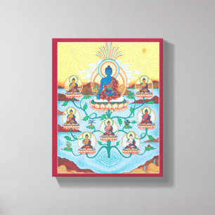 KANFAS - 8 medicin Buddhas - styr av att läka Canvastryck