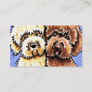 Kanfas för blått för hundavelsdjurLabradoodle Visitkort
