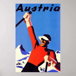 Kanfas för Österrike ~-vintage resor Poster