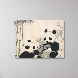 Kanfas för två Pandas Canvastryck
