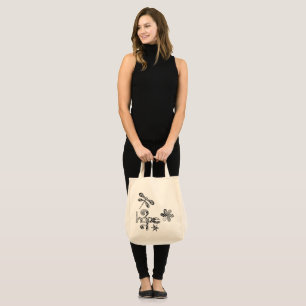 Kanfaslivsmedeltoto med original- designer tygkasse