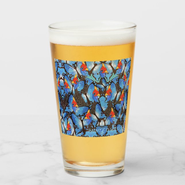 Kanga Blue Beer Glass Glaskopp (Framsida fylld)