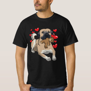 Kangal hund med mjukisdjur och många hjärtan t shirt