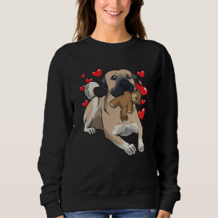 Kangal hund med mjukisdjur och många hjärtan t shirt