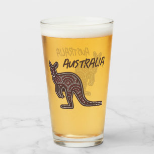 Kangaroo Aboriginal Mosaic Glaskopp