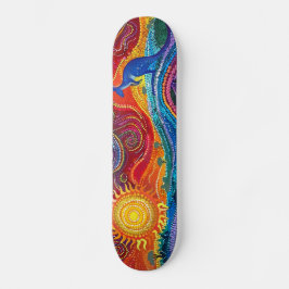 Kangaroo - Aboriginal Stil - Skateboard Deck