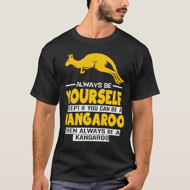 Kangaroo Alltid din egen Pouch Joey Aussie T Shirt (Framsida)