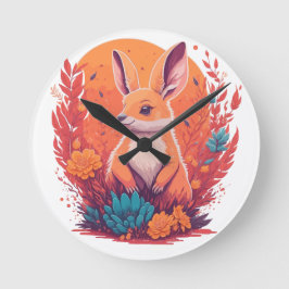 Kangaroo älskare - kängurteckningar rund klocka