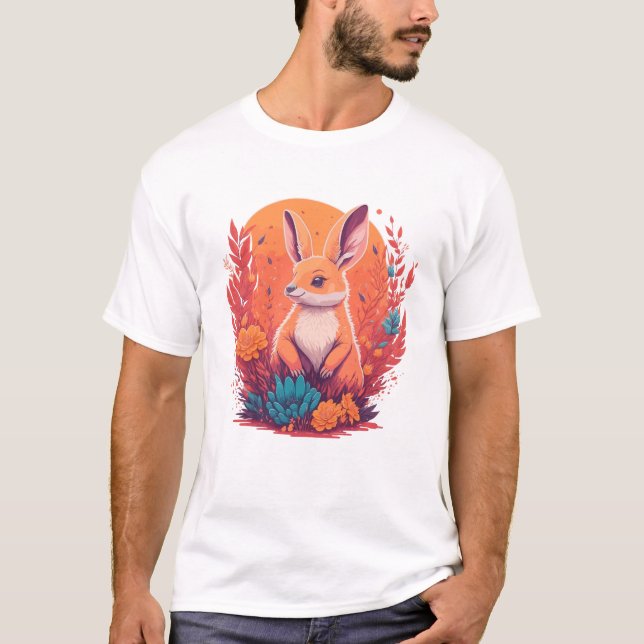 Kangaroo älskare - kängurteckningar t shirt (Framsida)