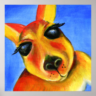 Kangaroo ansikte vismisk konst poster