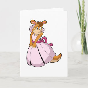 Kangaroo as Bride with Bröllop dress Kort