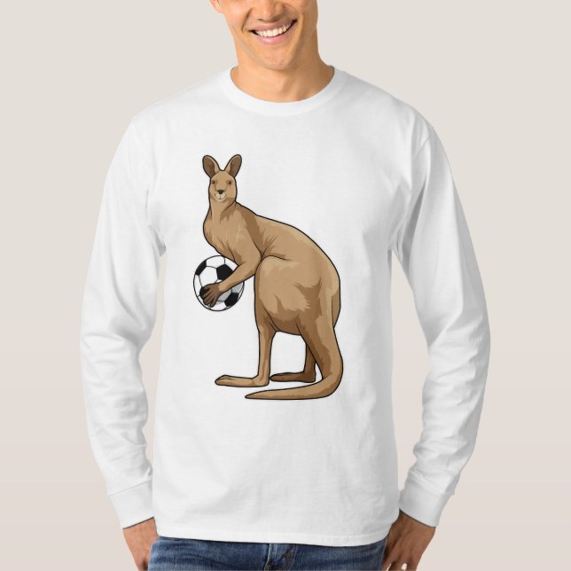 Kangaroo at Soccer Sports T Shirt (Framsida)