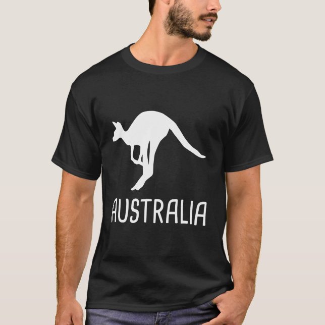 Kangaroo Aussie Roo Australia T Shirt (Framsida)