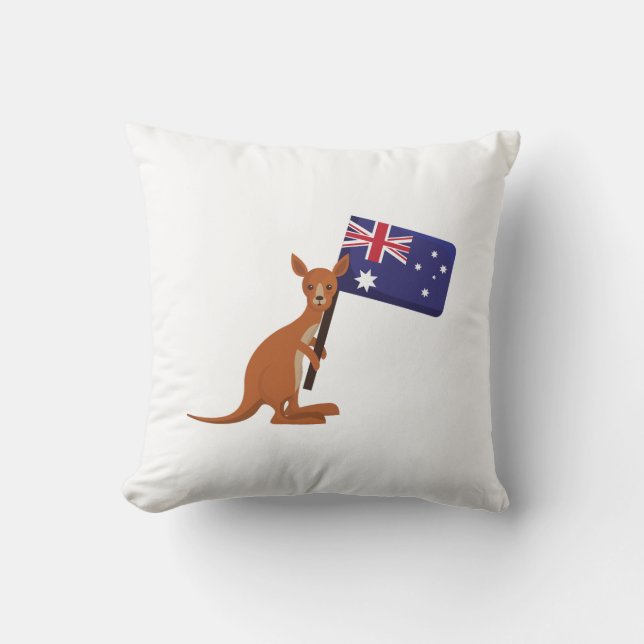 kangaroo australia flag kudde (Framsida)