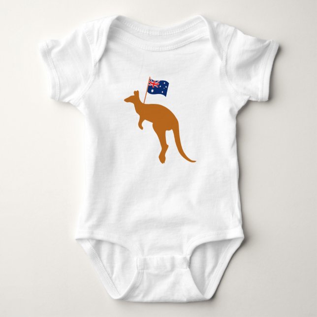 kangaroo australia flagga white t shirt (Framsida)