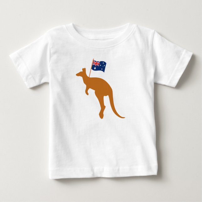 kangaroo australia flagga white t shirt (Framsida)