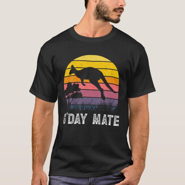 Kangaroo Australia G'day Mate Australia Symbol Wom T Shirt (Framsida)
