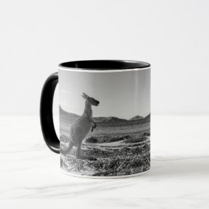 Kangaroo Australia Lucky Bay Black and White Photo Mugg