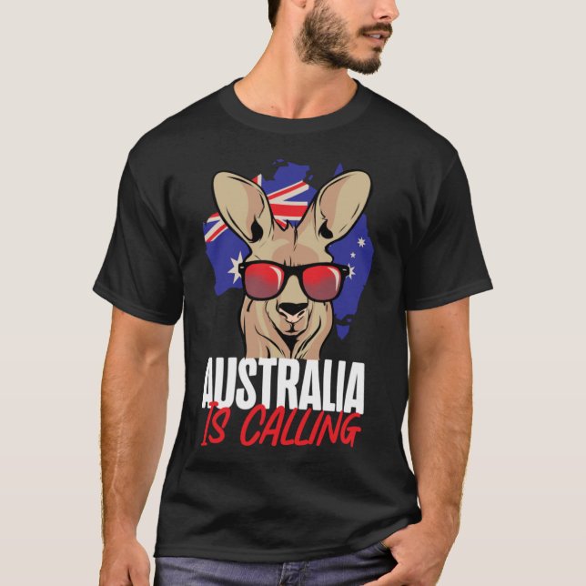Kangaroo Australia ringer T Shirt (Framsida)