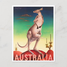 Kangaroo Australia vintage resor Vykort