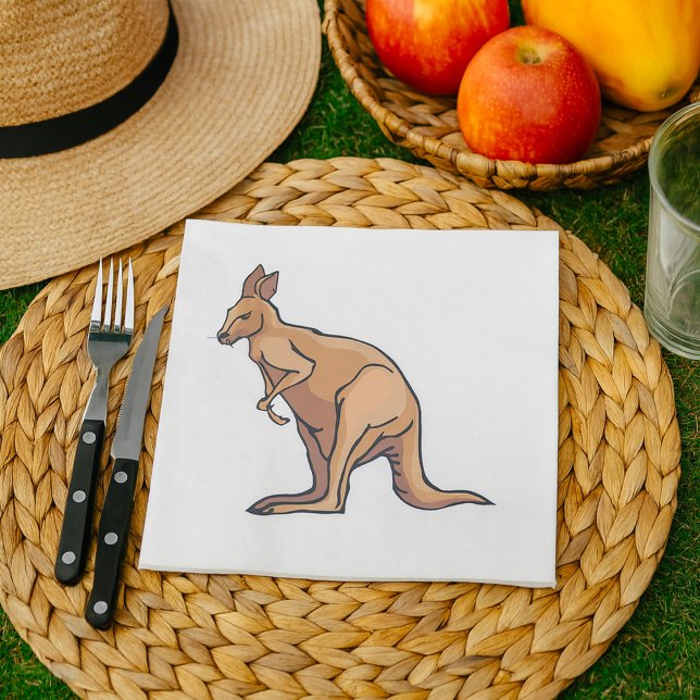 Kangaroo Australian Wildlife Napkins Pappersservett (Skapare uppladdad)