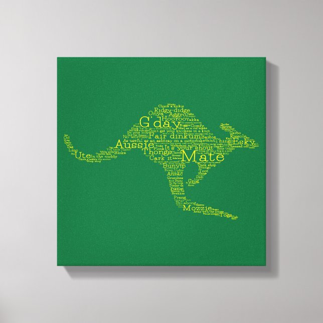 Kangaroo av australisk slang canvastryck (Framsida)