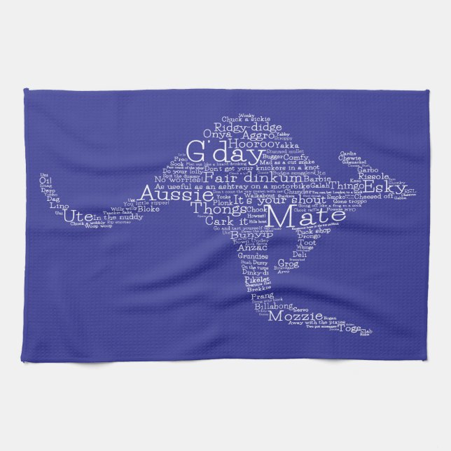 Kangaroo av australisk slang kökshandduk (Horisontell)