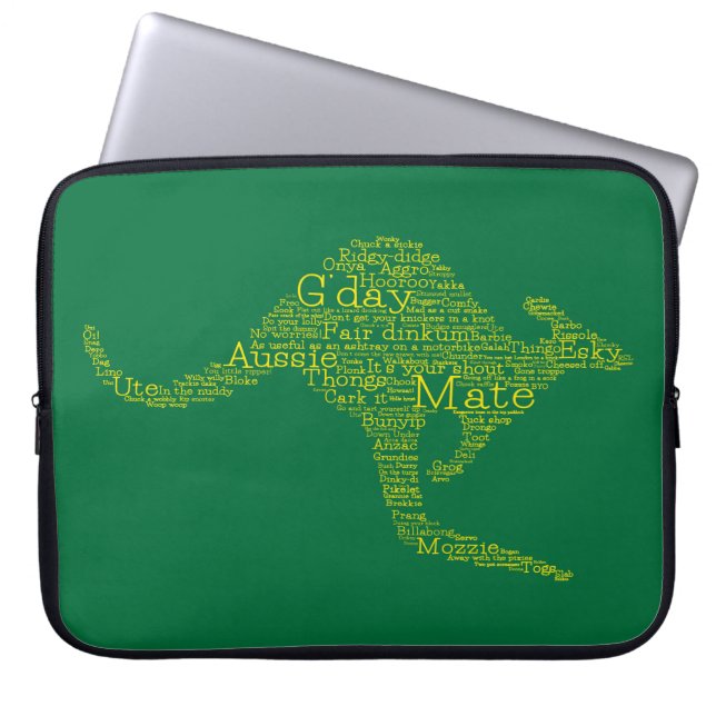 Kangaroo av australisk slang laptop sleeve (Framsidan)