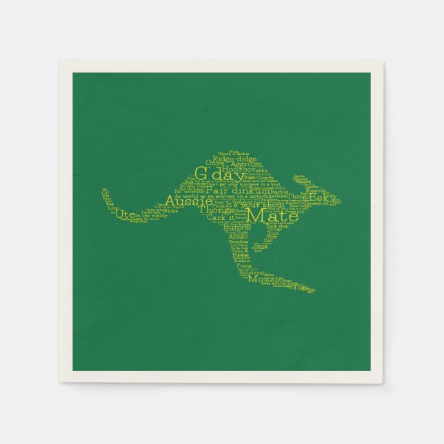 Kangaroo av australisk slang pappersservett (Framsidan)