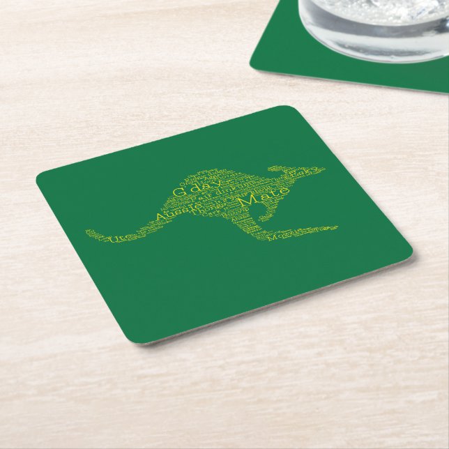 Kangaroo av australisk slang underlägg papper kvadrat (Vinklad)