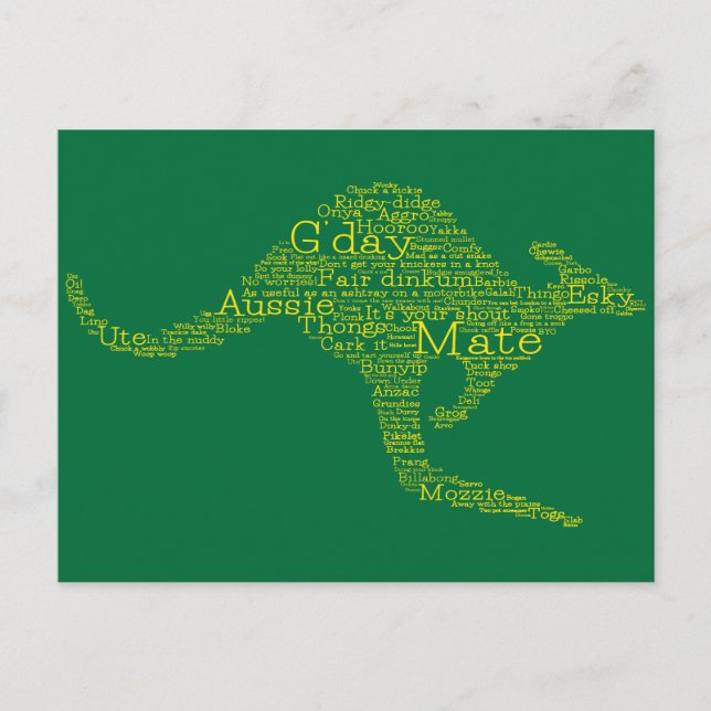 Kangaroo av australisk slang vykort (Framsida)