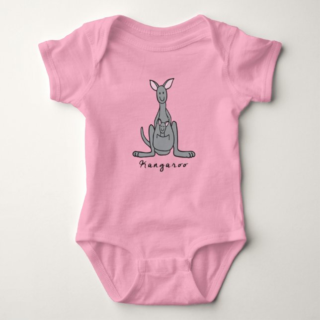 Kangaroo Baby Bodykostym (med bas) T Shirt (Framsida)