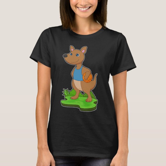 Kangaroo Basketball-spelare Basketball T Shirt (Framsida)