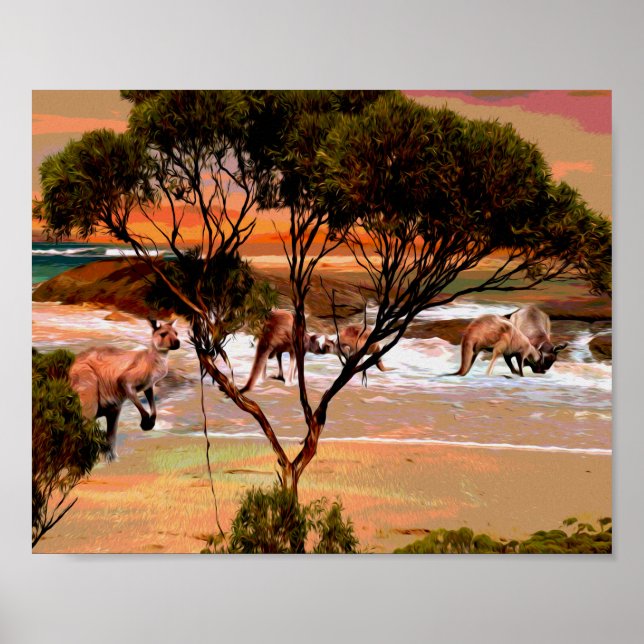 Kangaroo Beach Oil Paint, Poster (Framsidan)