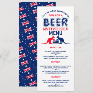 Kangaroo Beer, Australian Flagga, julmeny Inbjudningar
