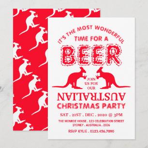 Kangaroo Beer, australiensisk julfest Inbjudningar