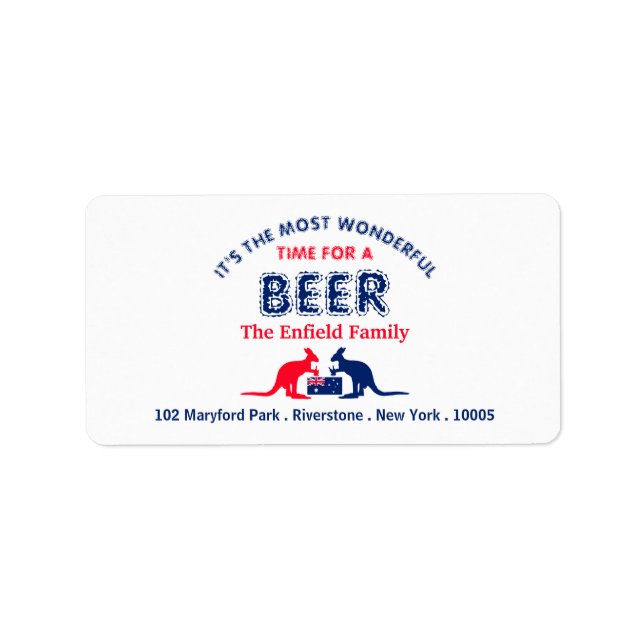 Kangaroo Beer, Australiska Flagga, jul Adressetikett (Framsidan)