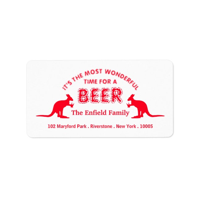Kangaroo Beer, Australiska julen Adressetikett (Framsidan)