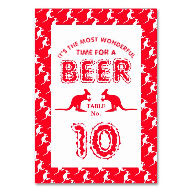 Kangaroo Beer, Australiska julen Party Bordsnummer (Framsidan)
