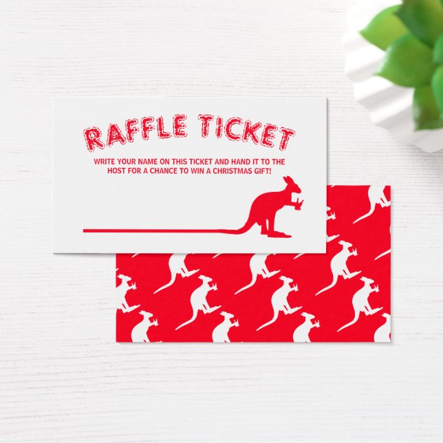 Kangaroo Beer, australiska julgranen Raffle Biljet Visitkort (Skivbord)