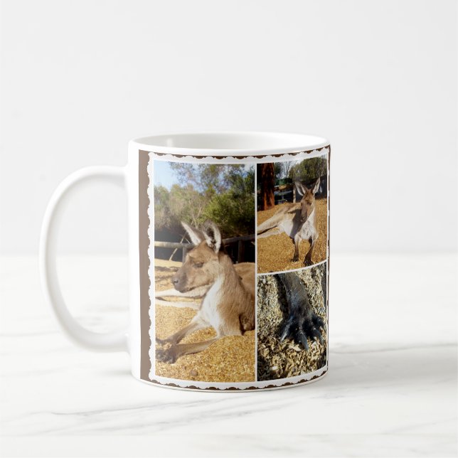 Kangaroo Bild Collage, Kaffe Mugg (Vänster)