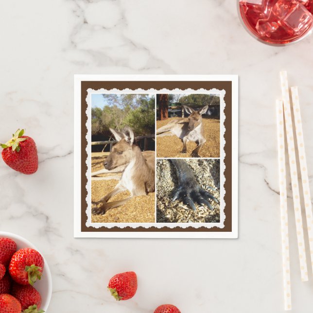 Kangaroo Bild Collage, Pappra blöjor Pappersservett (Insitu)