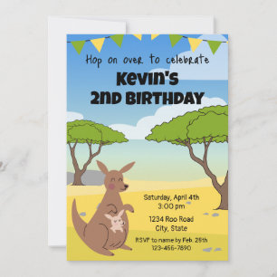 Kangaroo Birthday-inbjudan Inbjudningar