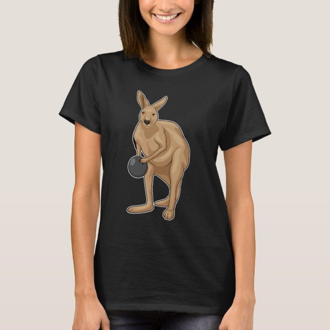 Kangaroo Bowling Bowling ball T Shirt (Framsida)