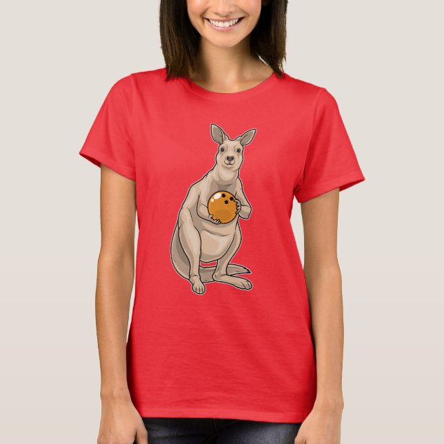 Kangaroo Bowling Bowling ball T Shirt (Framsida)