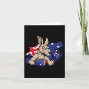 Kangaroo Boxer Boxing Australian Flagga Kärlek Aus Kort