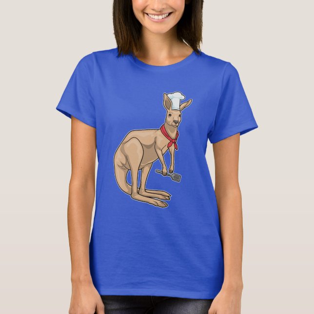 Kangaroo Chef Spatula Cook T Shirt (Framsida)