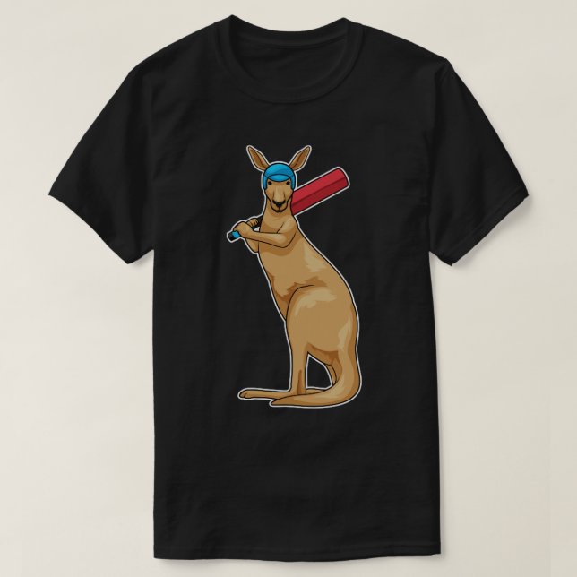 Kangaroo Cricket Cricket fladdermus T Shirt (Design framsida)