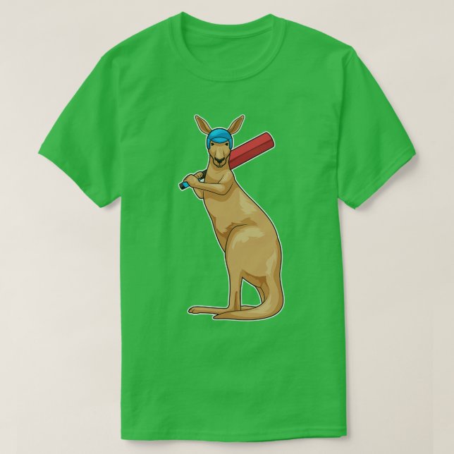 Kangaroo Cricket Cricket fladdermus T Shirt (Design framsida)