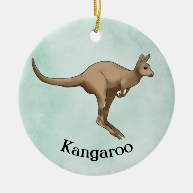 Kangaroo Djurdesign Ornament (Framsidan)